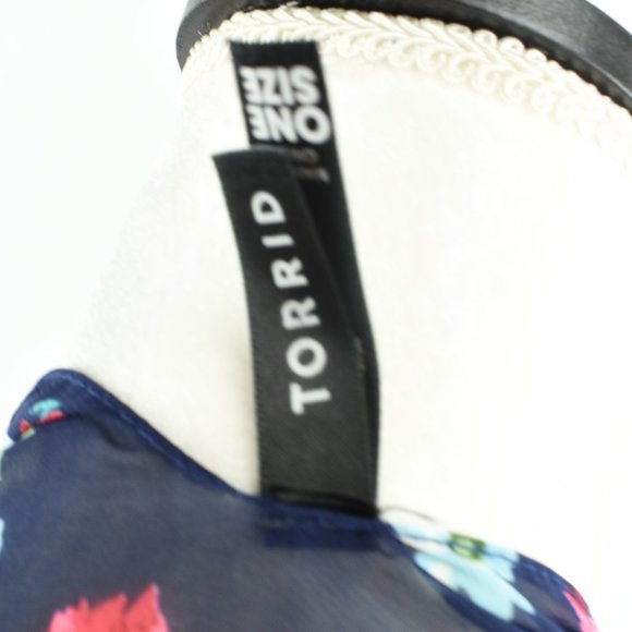 Torrid Floral Print Wrap Blue Floral Shawl OneSize - Picture 5 of 10